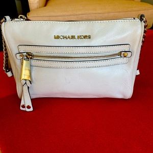 White Leather Michael Kors Crossbody purse